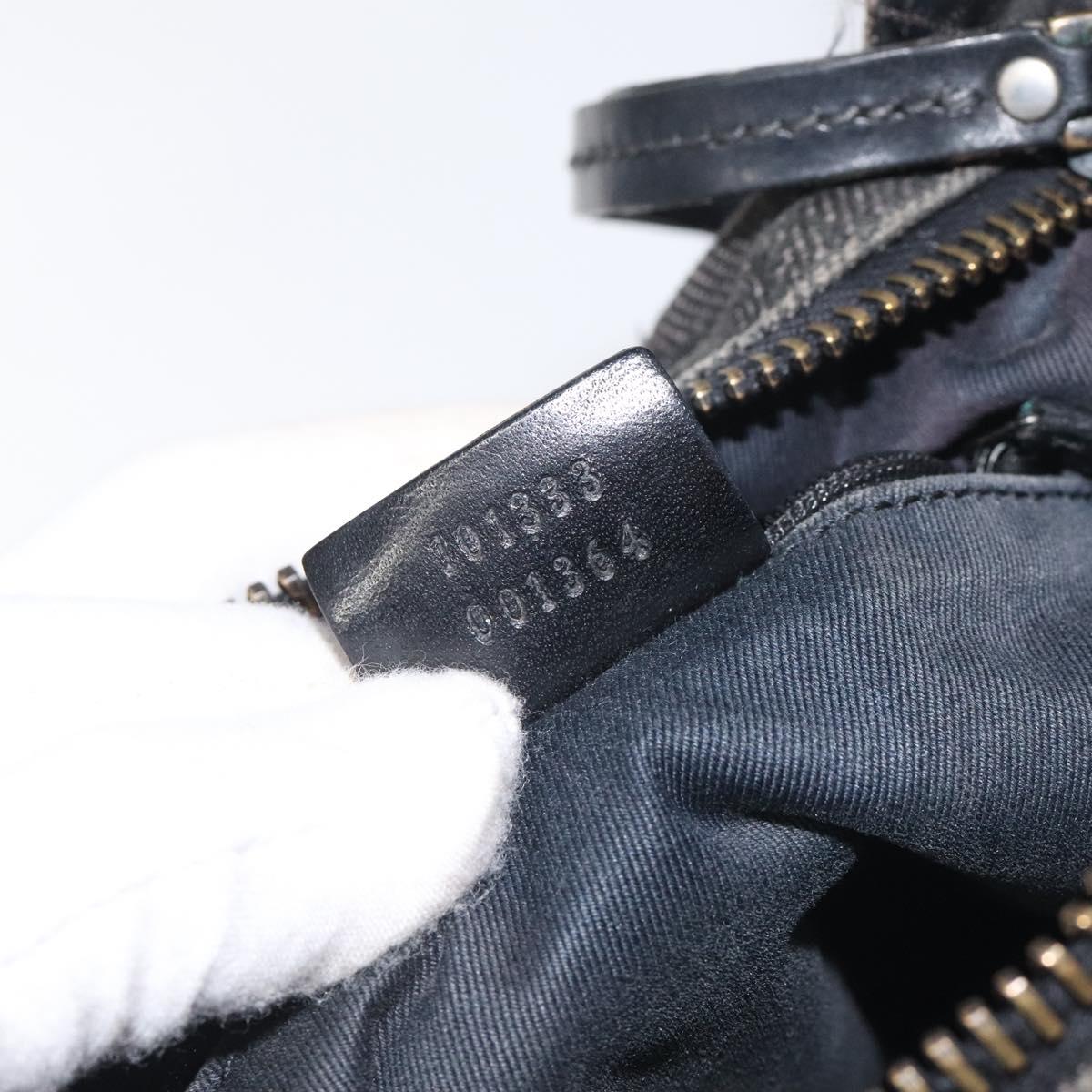 GUCCI GG Canvas Shoulder Bag Black 101333 Auth bs27332