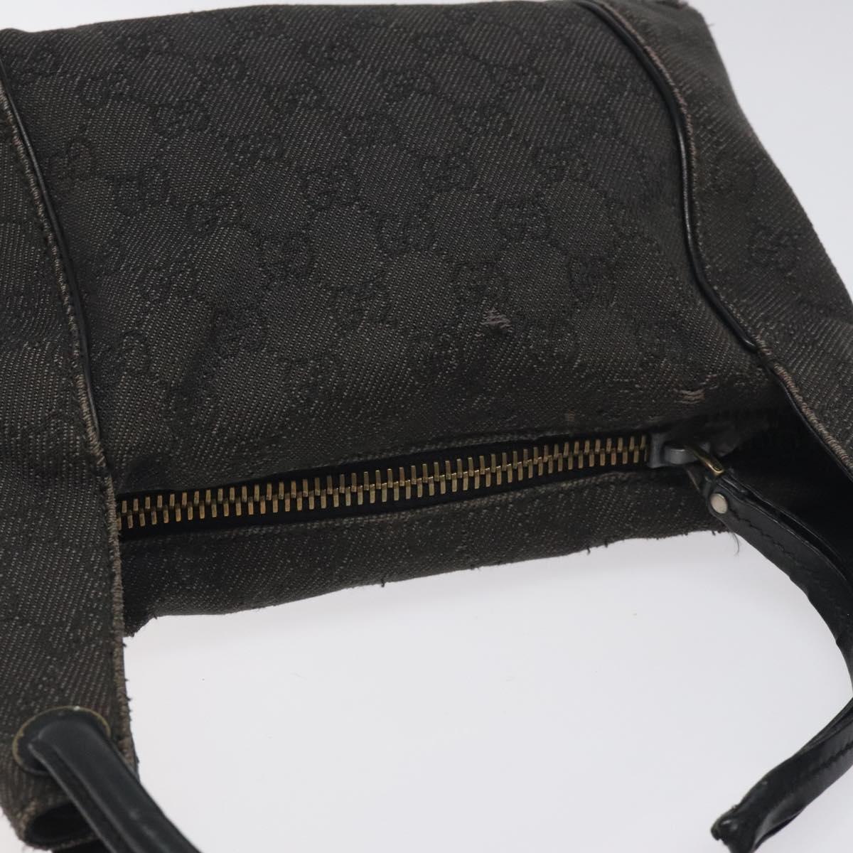 GUCCI GG Canvas Shoulder Bag Black 101333 Auth bs27332