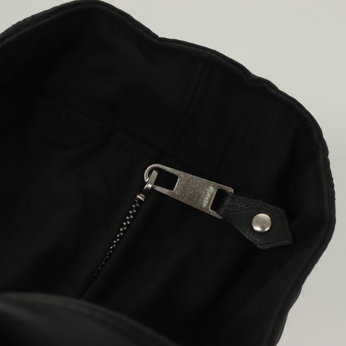 HERMES Acape Luco PM Hand Bag Nylon Black Auth bs27351