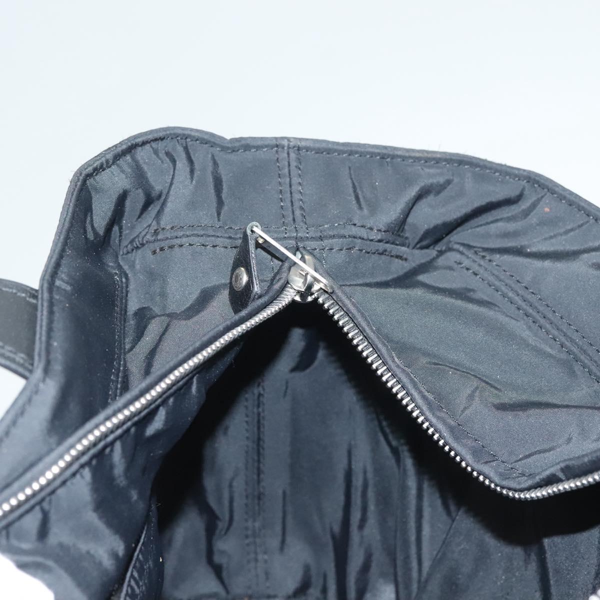 HERMES Acape Luco PM Hand Bag Nylon Black Auth bs27351
