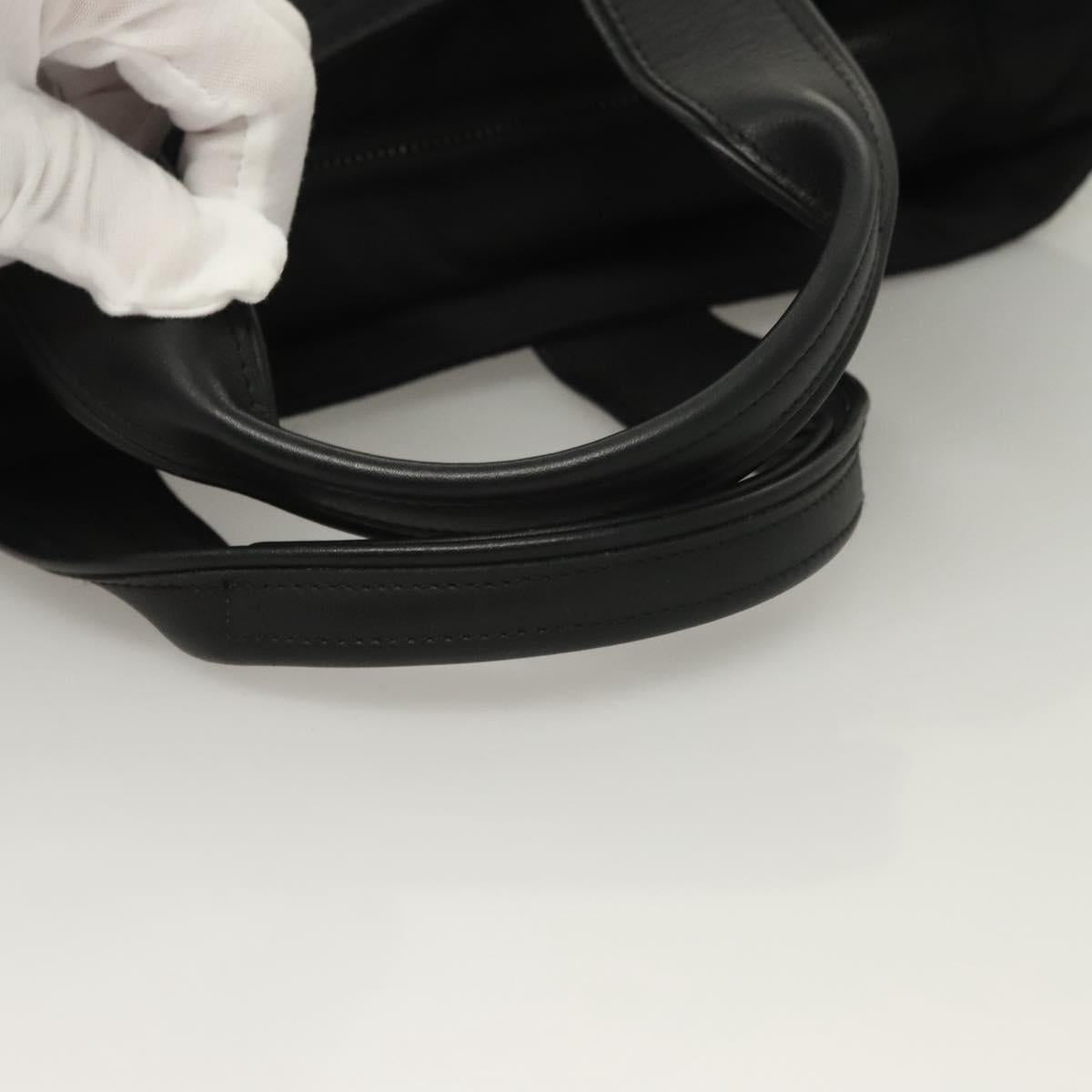 HERMES Acape Luco PM Hand Bag Nylon Black Auth bs27351