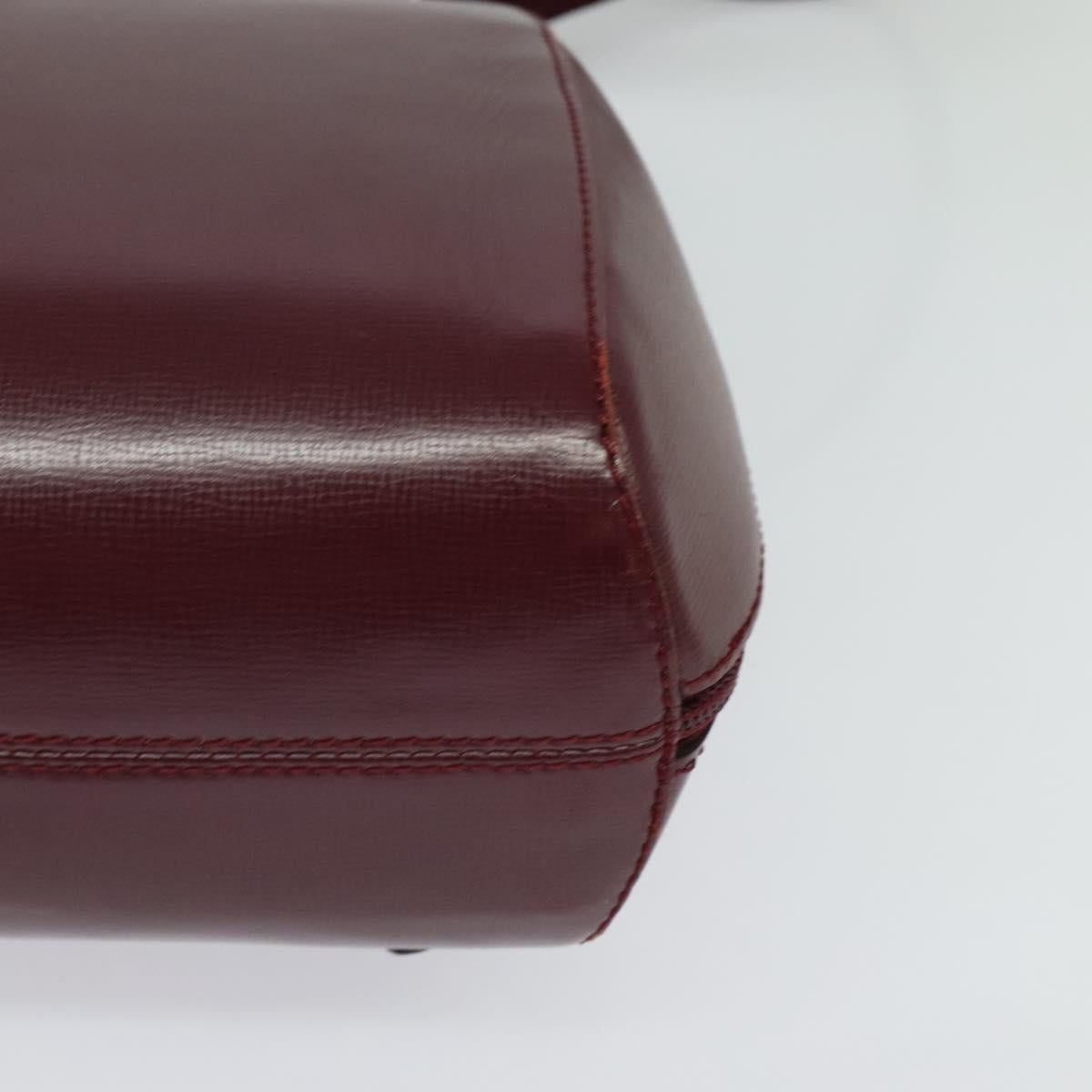 CARTIER Must Line Backpack Leather Bordeaux Gold Auth bs27355