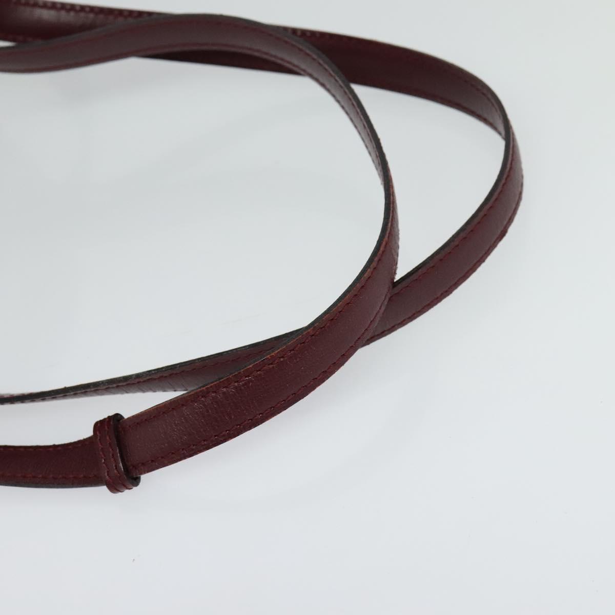 CARTIER Must Line Backpack Leather Bordeaux Gold Auth bs27355