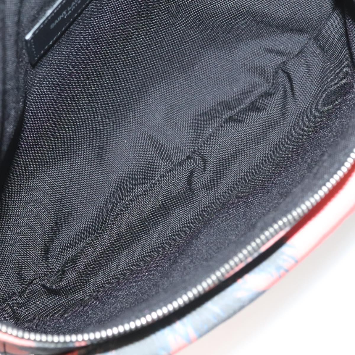 SAINT LAURENT Body Bag Nylon Pink Silver Auth bs27374