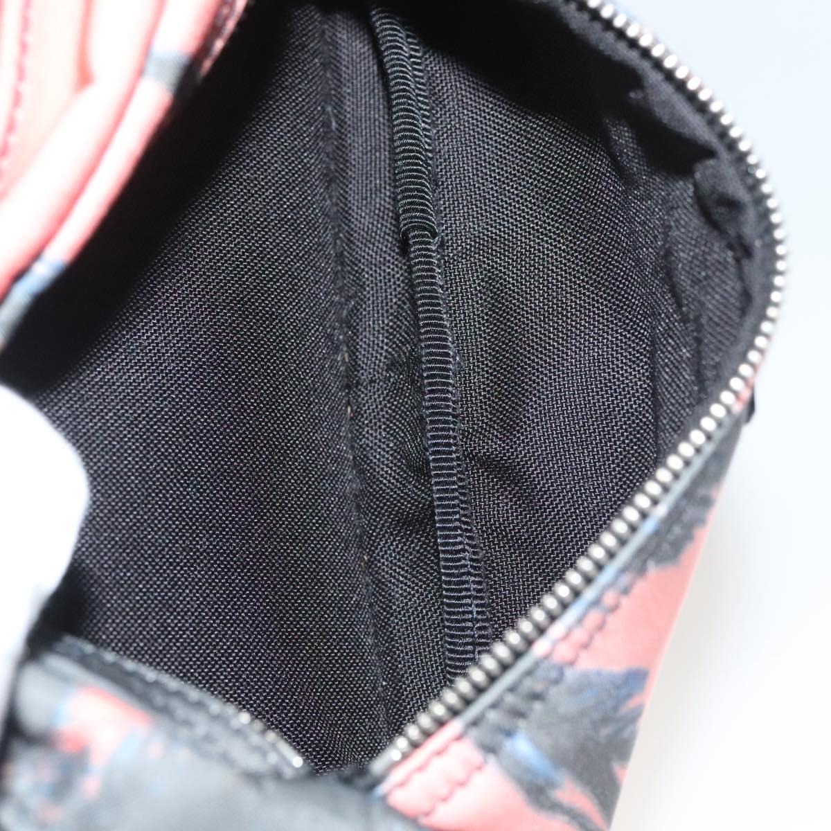 SAINT LAURENT Body Bag Nylon Pink Silver Auth bs27374