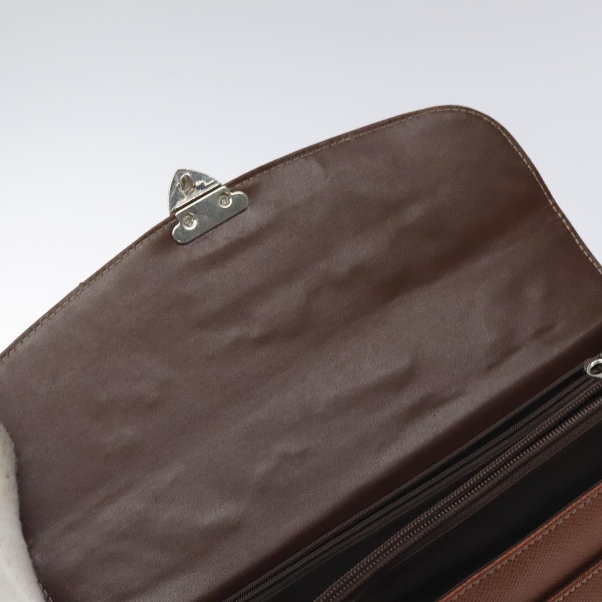 BALENCIAGA Hand Bag Leather Vintage Brown Silver Auth bs27376