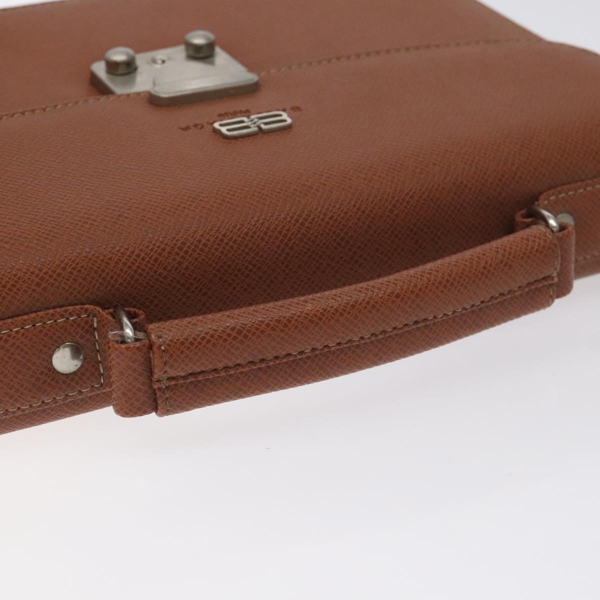 BALENCIAGA Hand Bag Leather Vintage Brown Silver Auth bs27376