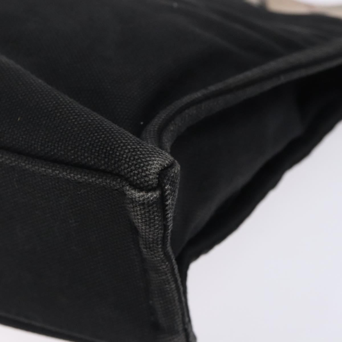 BURBERRY Blue Label Hand Bag Canvas Black Silver Auth bs27392