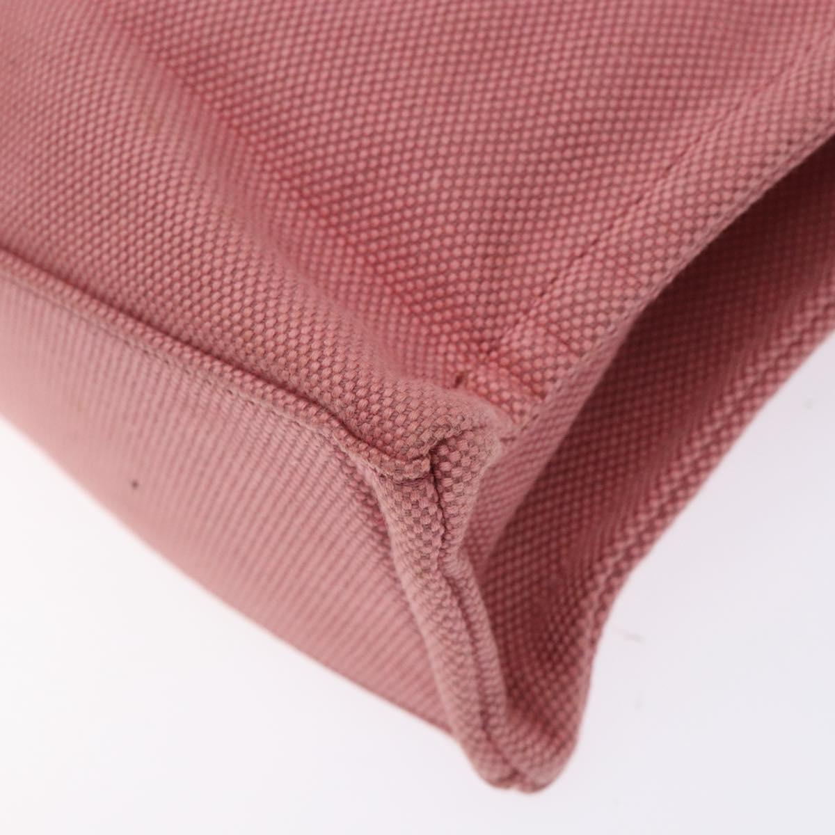 BURBERRY Blue Label Hand Bag Canvas Pink Silver Auth bs27396