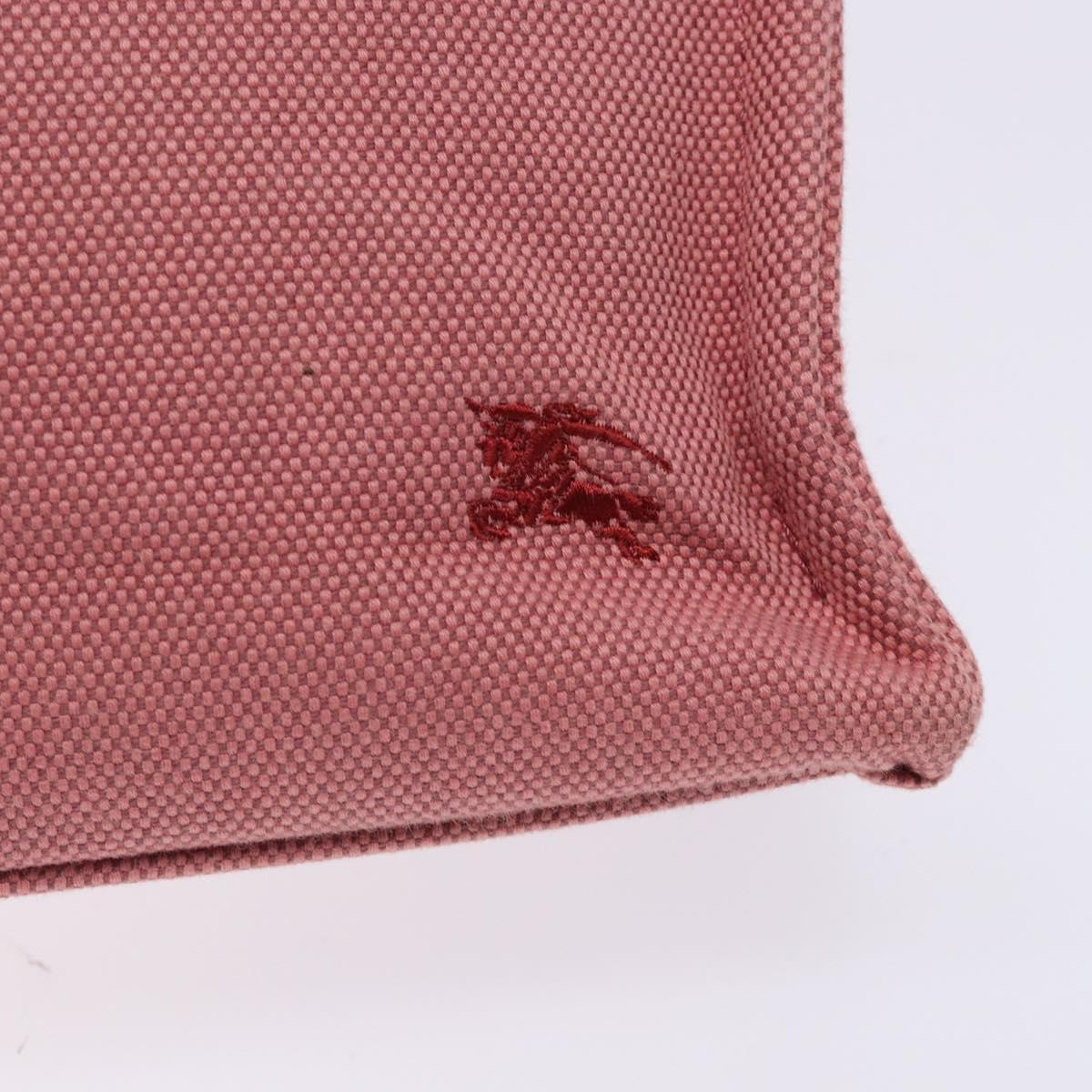 BURBERRY Blue Label Hand Bag Canvas Pink Silver Auth bs27396