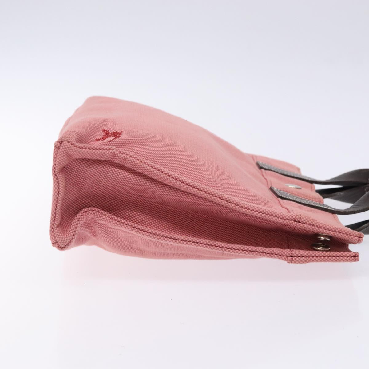 BURBERRY Blue Label Hand Bag Canvas Pink Silver Auth bs27396