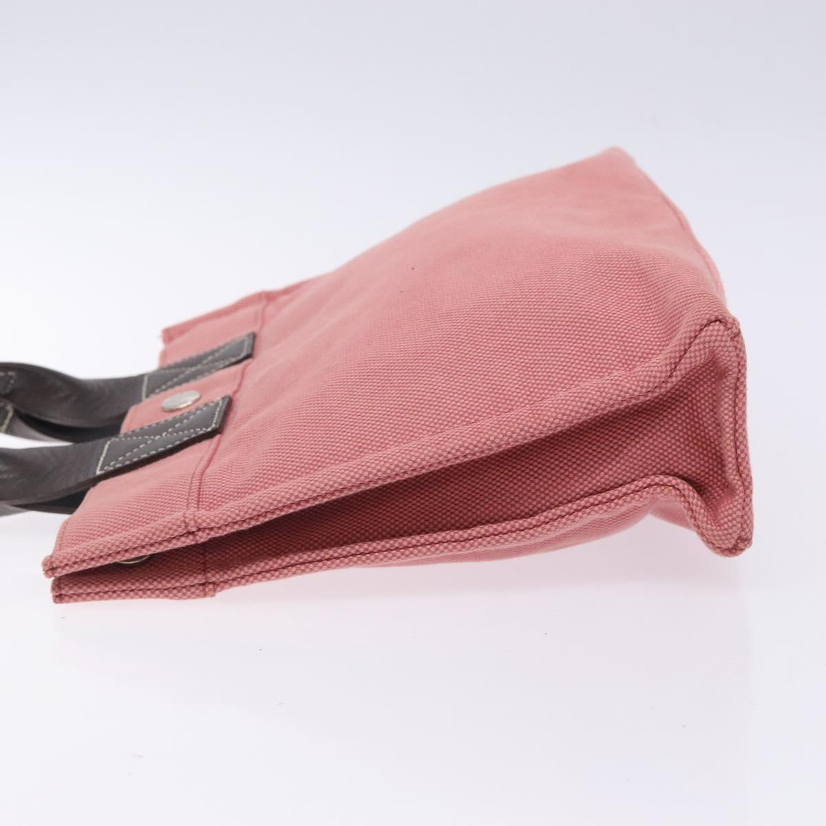 BURBERRY Blue Label Hand Bag Canvas Pink Silver Auth bs27396