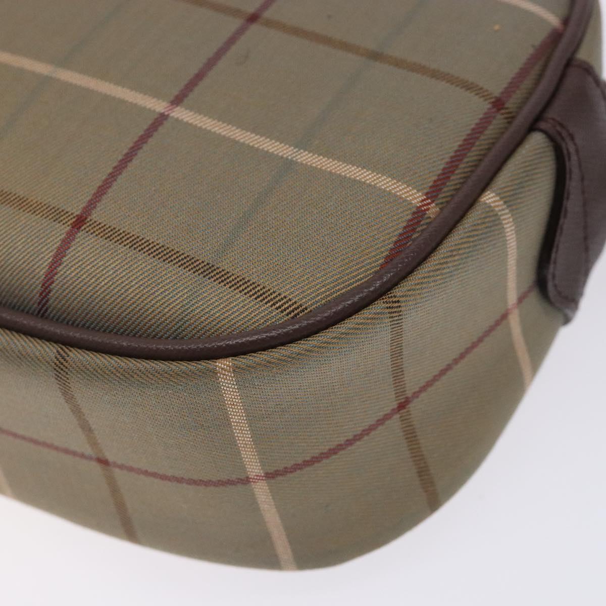Burberrys Nova Check Pouch Canvas Beige Gold Auth bs27402