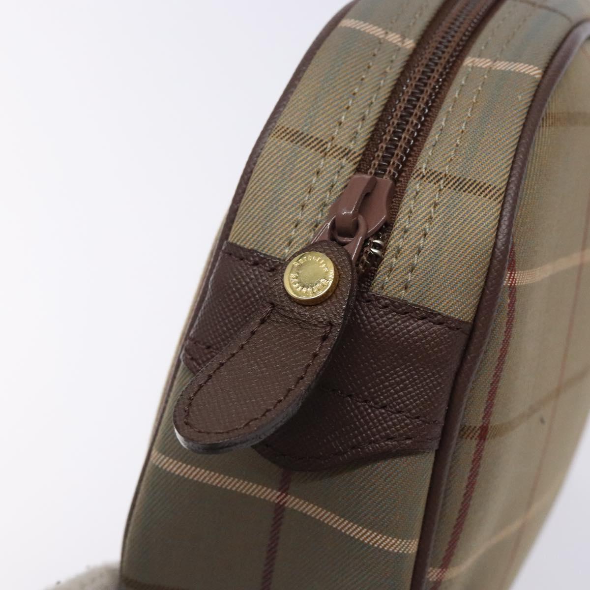 Burberrys Nova Check Pouch Canvas Beige Gold Auth bs27402