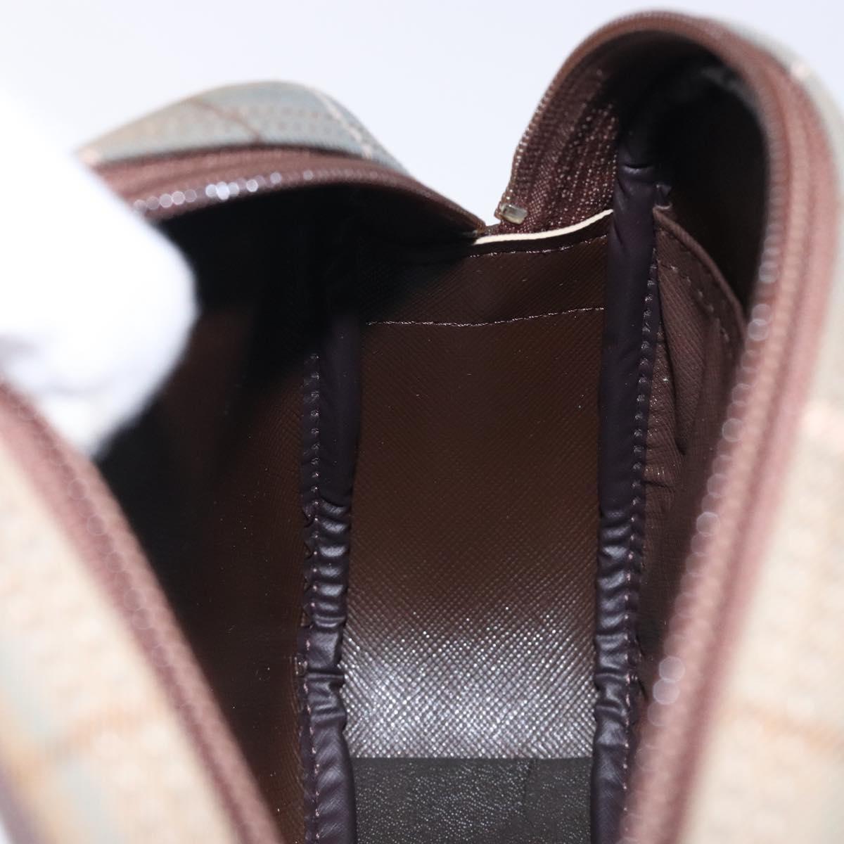 Burberrys Nova Check Pouch Canvas Beige Gold Auth bs27402