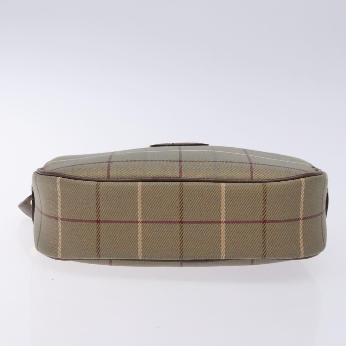 Burberrys Nova Check Pouch Canvas Beige Gold Auth bs27402