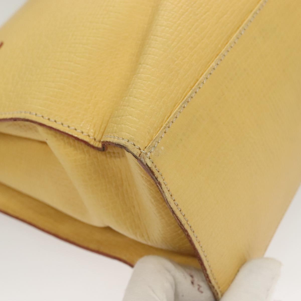 LOEWE Shoulder Bag Leather Yellow Silver Auth bs27421