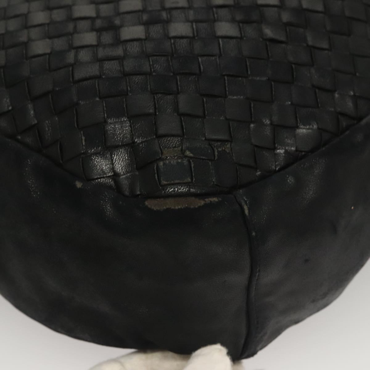 BOTTEGA VENETA INTRECCIATO Shoulder Bag Leather Black Auth bs27424