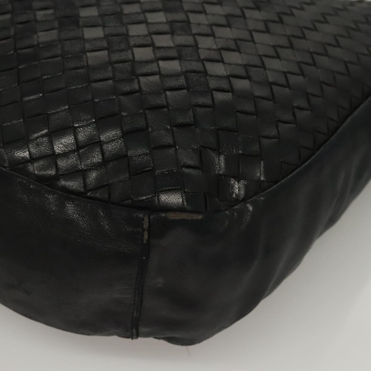 BOTTEGA VENETA INTRECCIATO Shoulder Bag Leather Black Auth bs27424