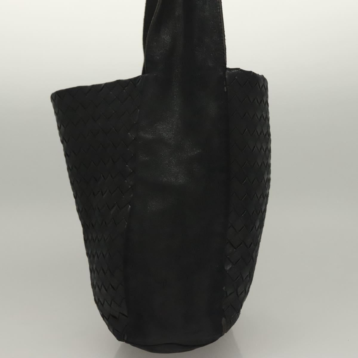 BOTTEGA VENETA INTRECCIATO Shoulder Bag Leather Black Auth bs27424