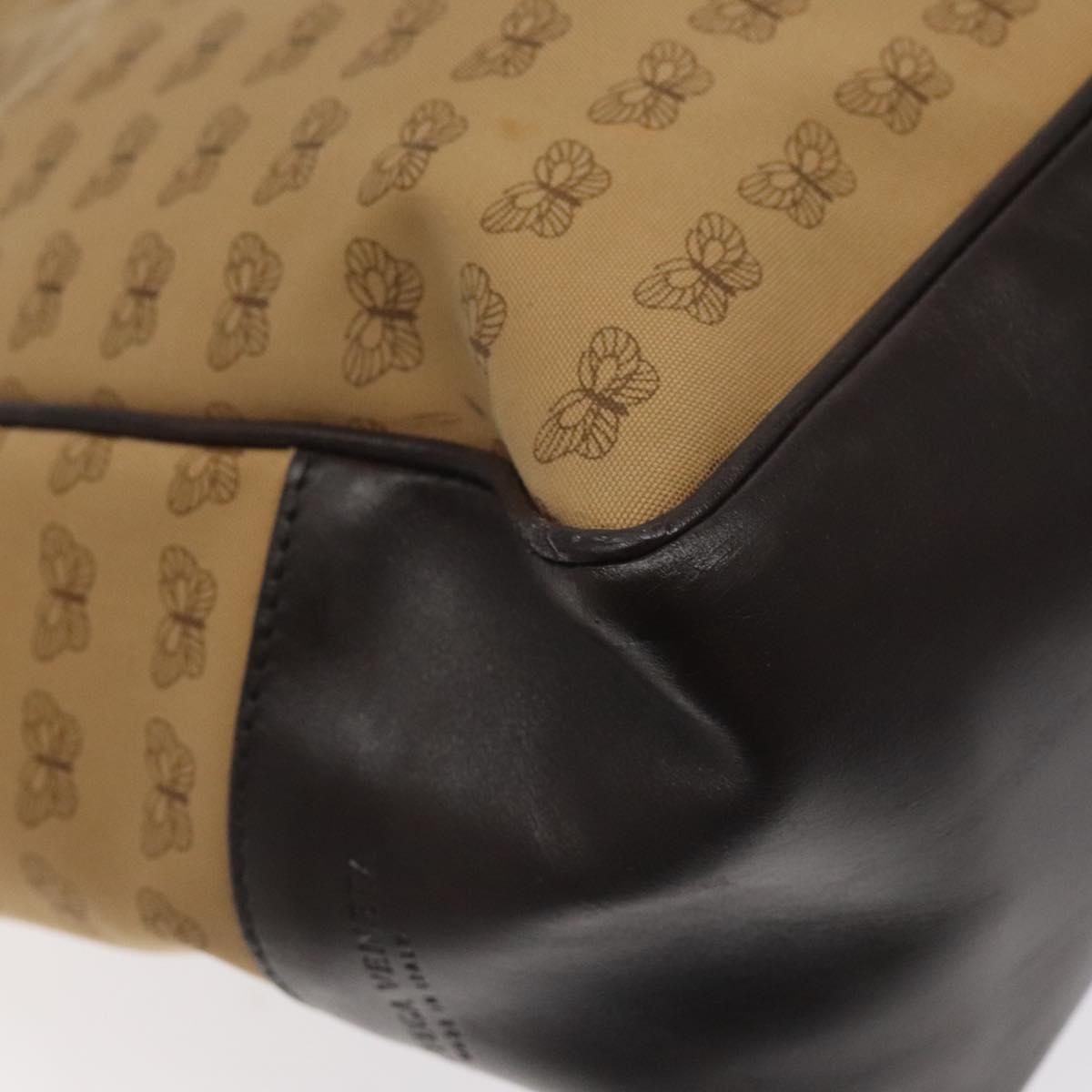 BOTTEGA VENETA Tote Bag Canvas Beige Gold Auth bs27425