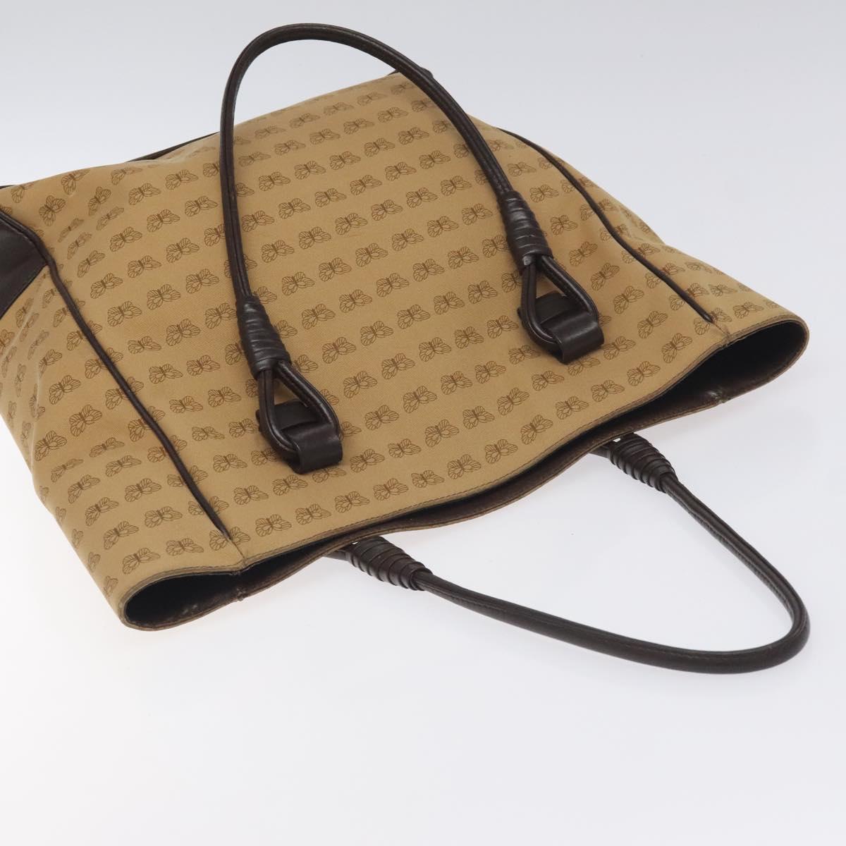 BOTTEGA VENETA Tote Bag Canvas Beige Gold Auth bs27425