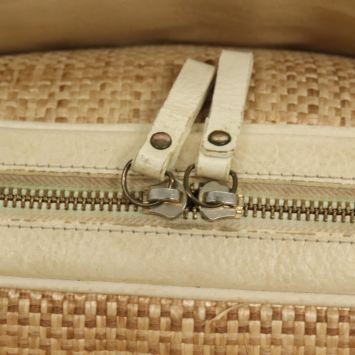 Chloe Hand Bag Raffia Beige White Auth bs27427