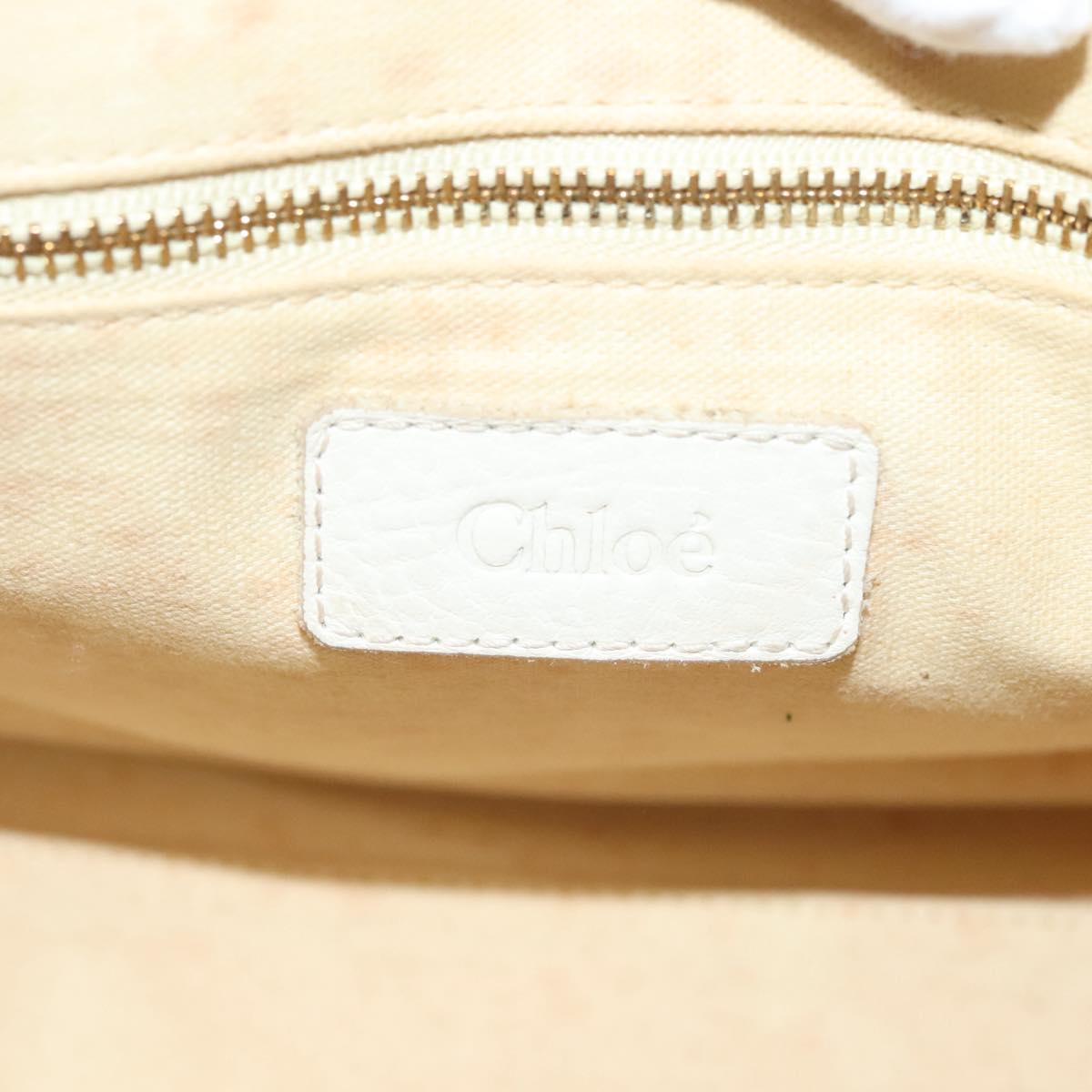Chloe Hand Bag Raffia Beige White Auth bs27427