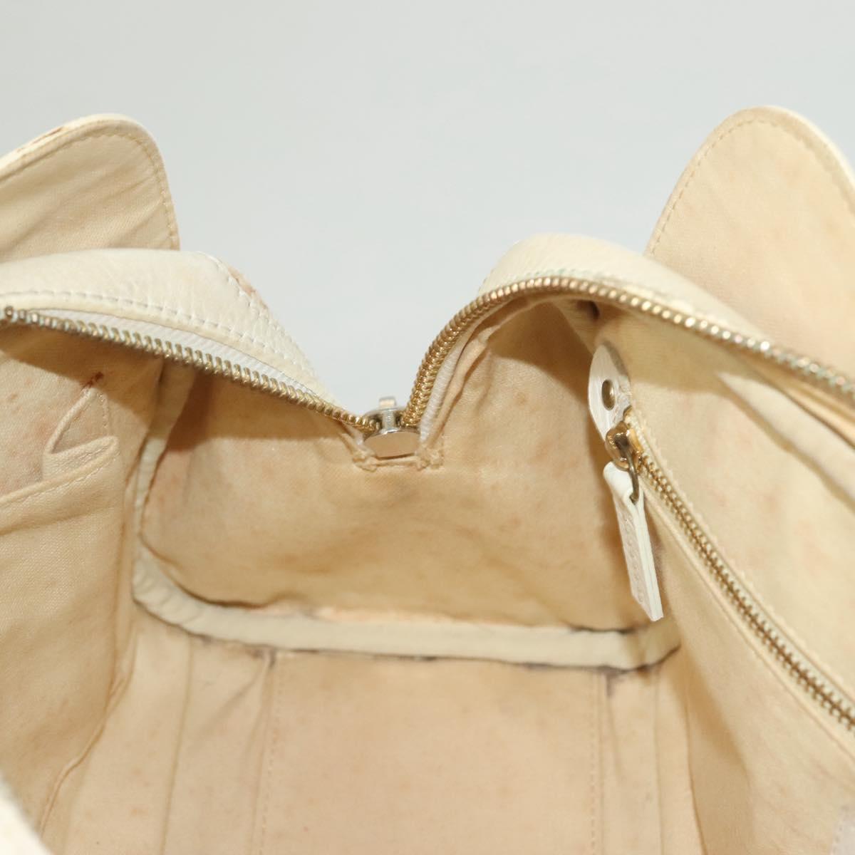 Chloe Hand Bag Raffia Beige White Auth bs27427