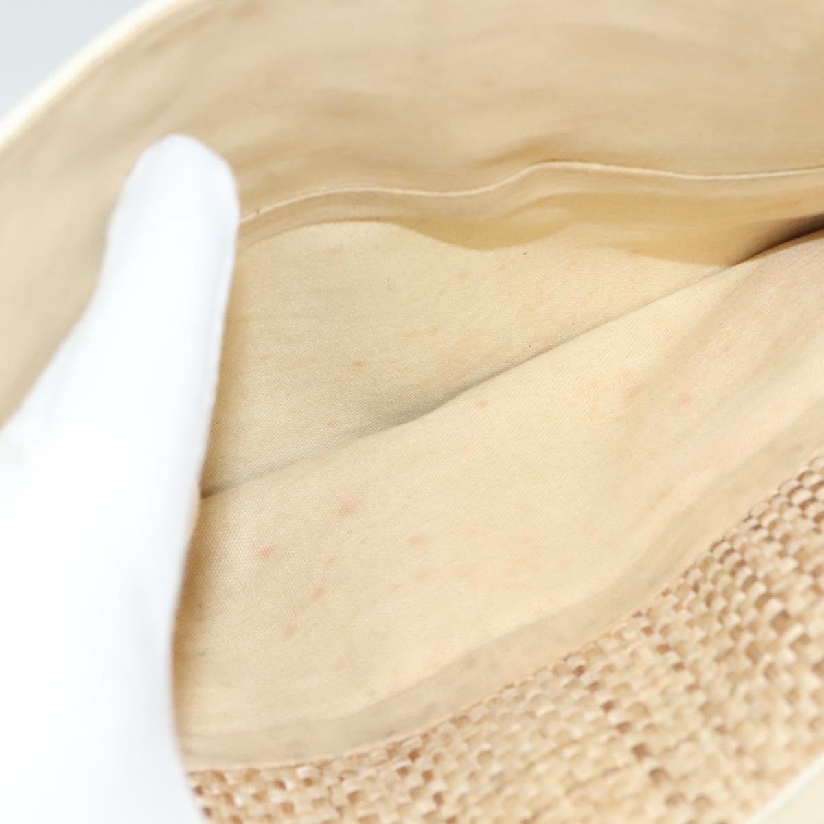Chloe Hand Bag Raffia Beige White Auth bs27427