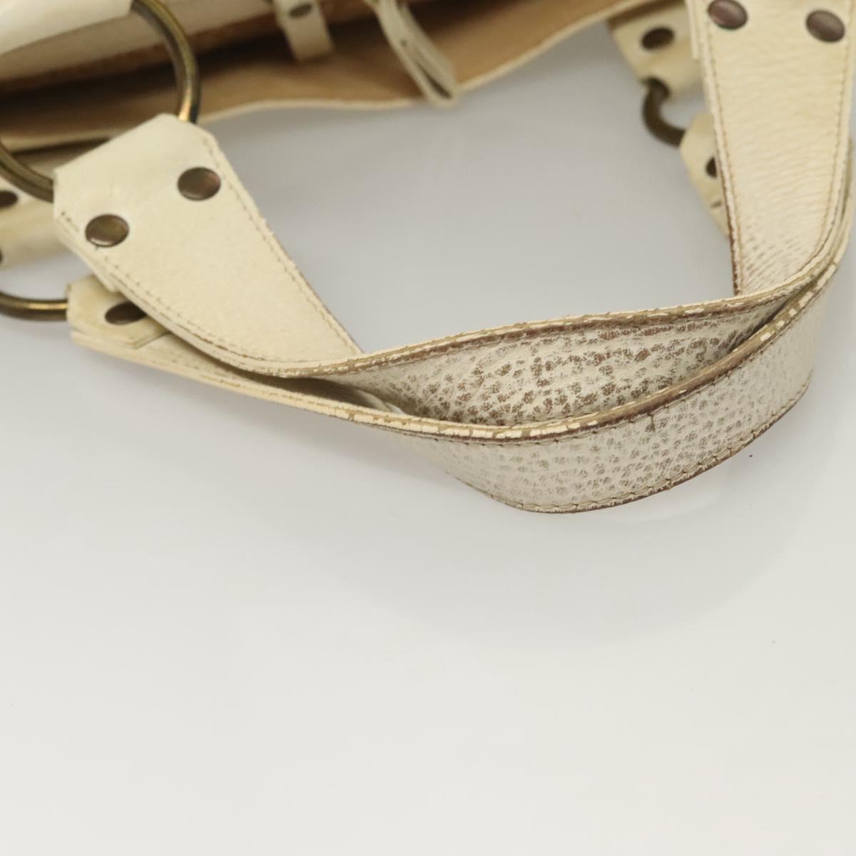 Chloe Hand Bag Raffia Beige White Auth bs27427