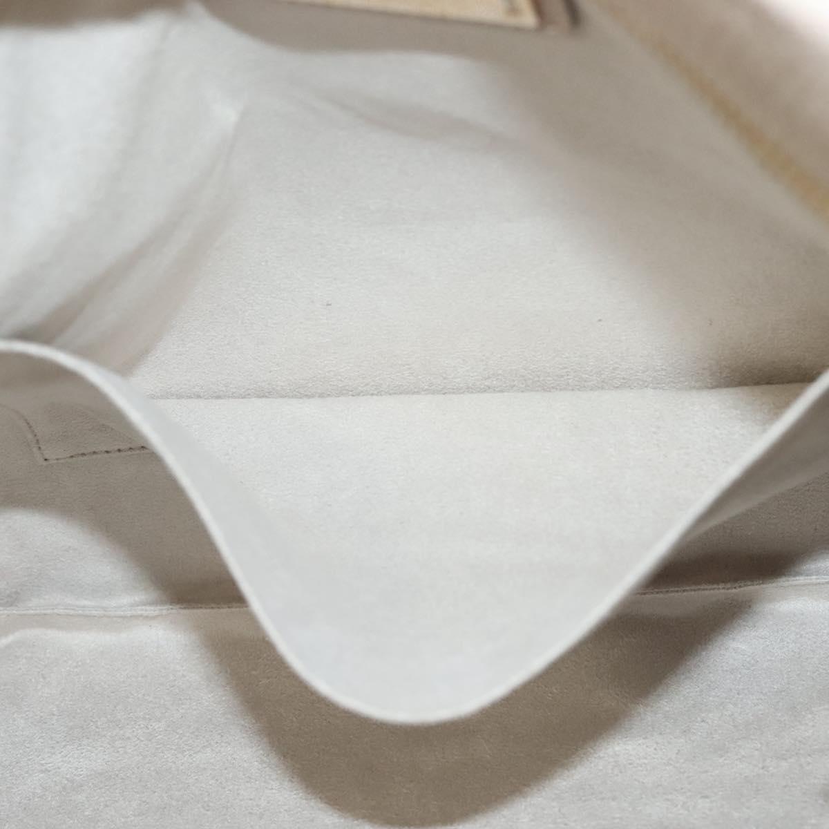 Jimmy Choo Chain Shoulder Bag Leather Beige Gold Auth bs27431