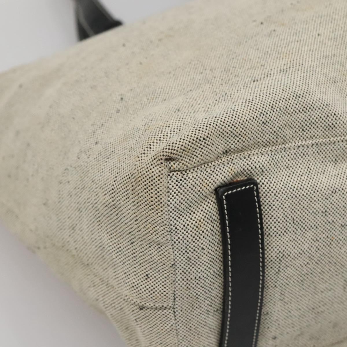 PRADA Sports Tote Bag Canvas Beige Silver Auth bs27440