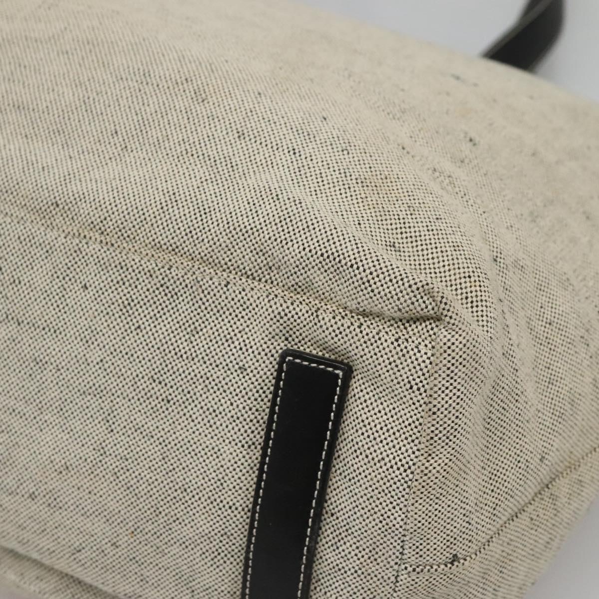PRADA Sports Tote Bag Canvas Beige Silver Auth bs27440
