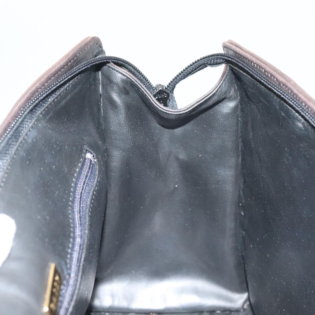 BALLY Hand Bag Leather Brown Gold Auth bs27443