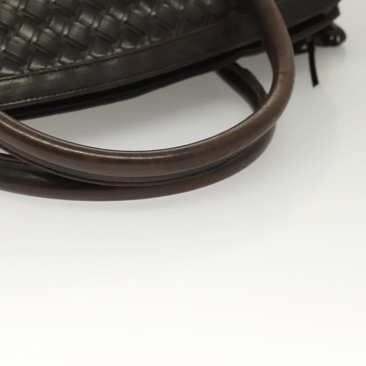 BALLY Hand Bag Leather Brown Gold Auth bs27443