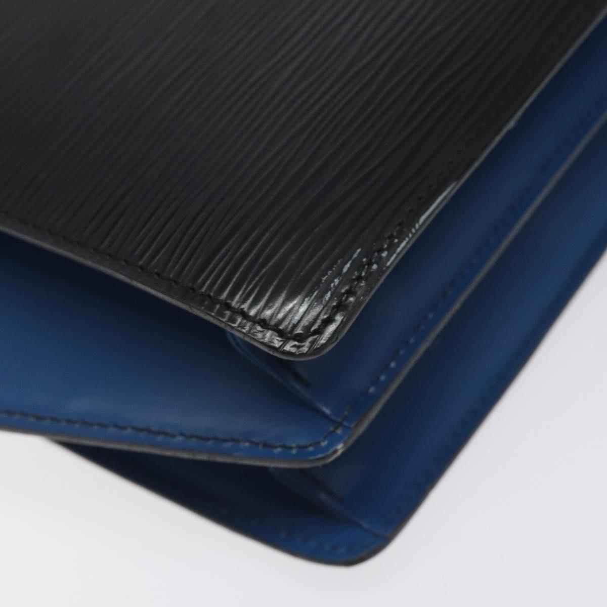 LOUIS VUITTON Epi Bicolor Varenne Hand Bag Black Blue M52385 LV Auth bs27448