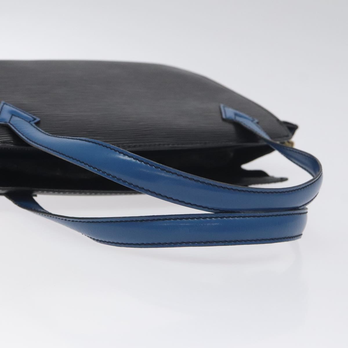 LOUIS VUITTON Epi Bicolor Varenne Hand Bag Black Blue M52385 LV Auth bs27448