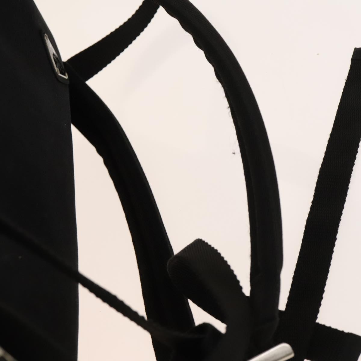 PRADA Backpack Nylon Black Silver Auth bs27459