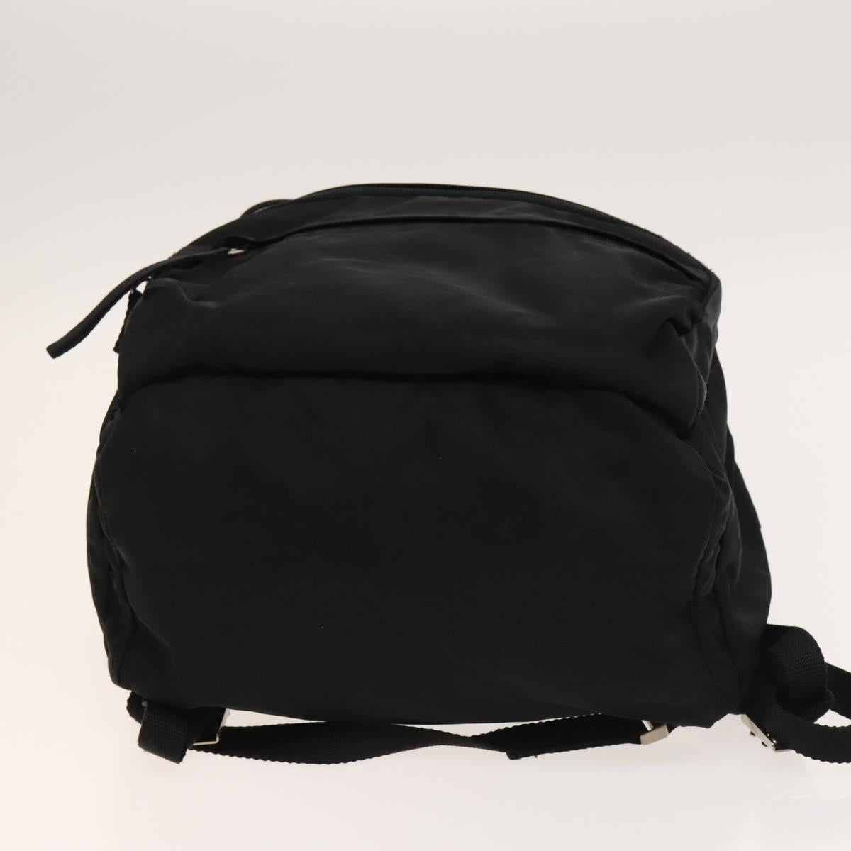 PRADA Backpack Nylon Black Silver Auth bs27459