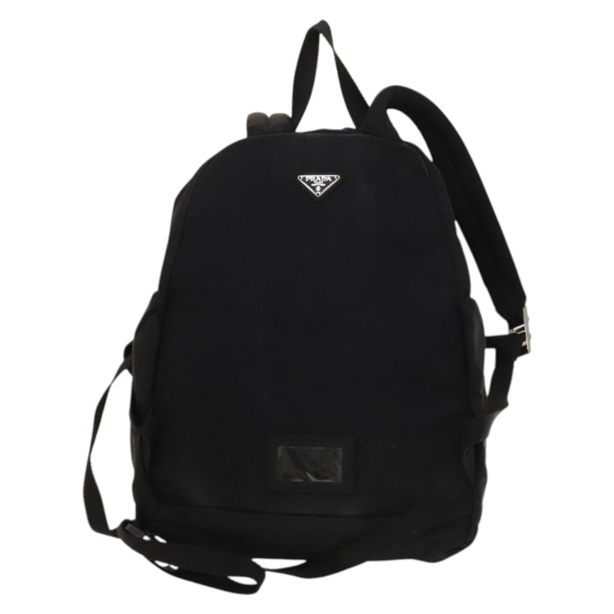 PRADA Backpack Nylon Black Silver Auth bs27459