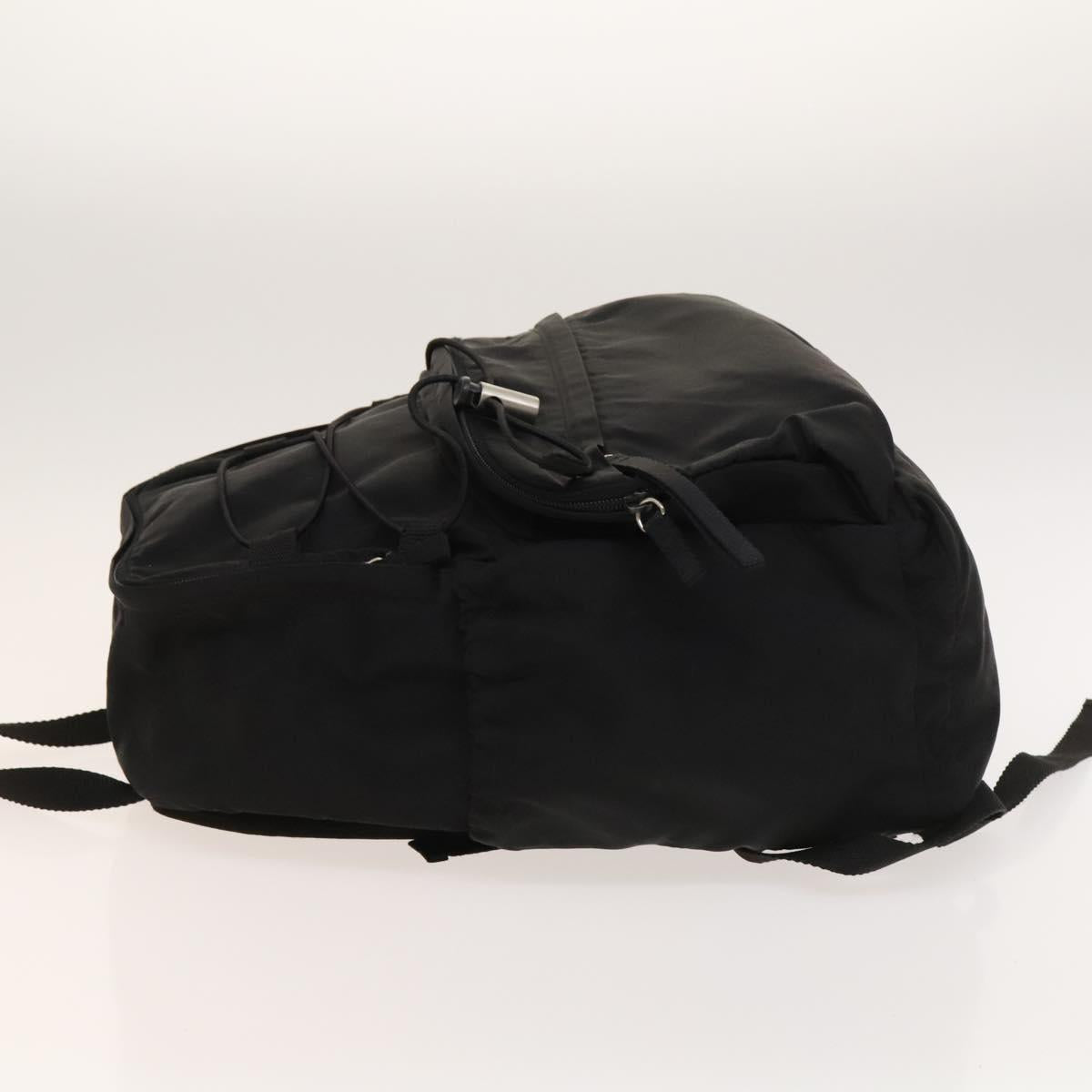 PRADA Backpack Nylon Black Silver Auth bs27459