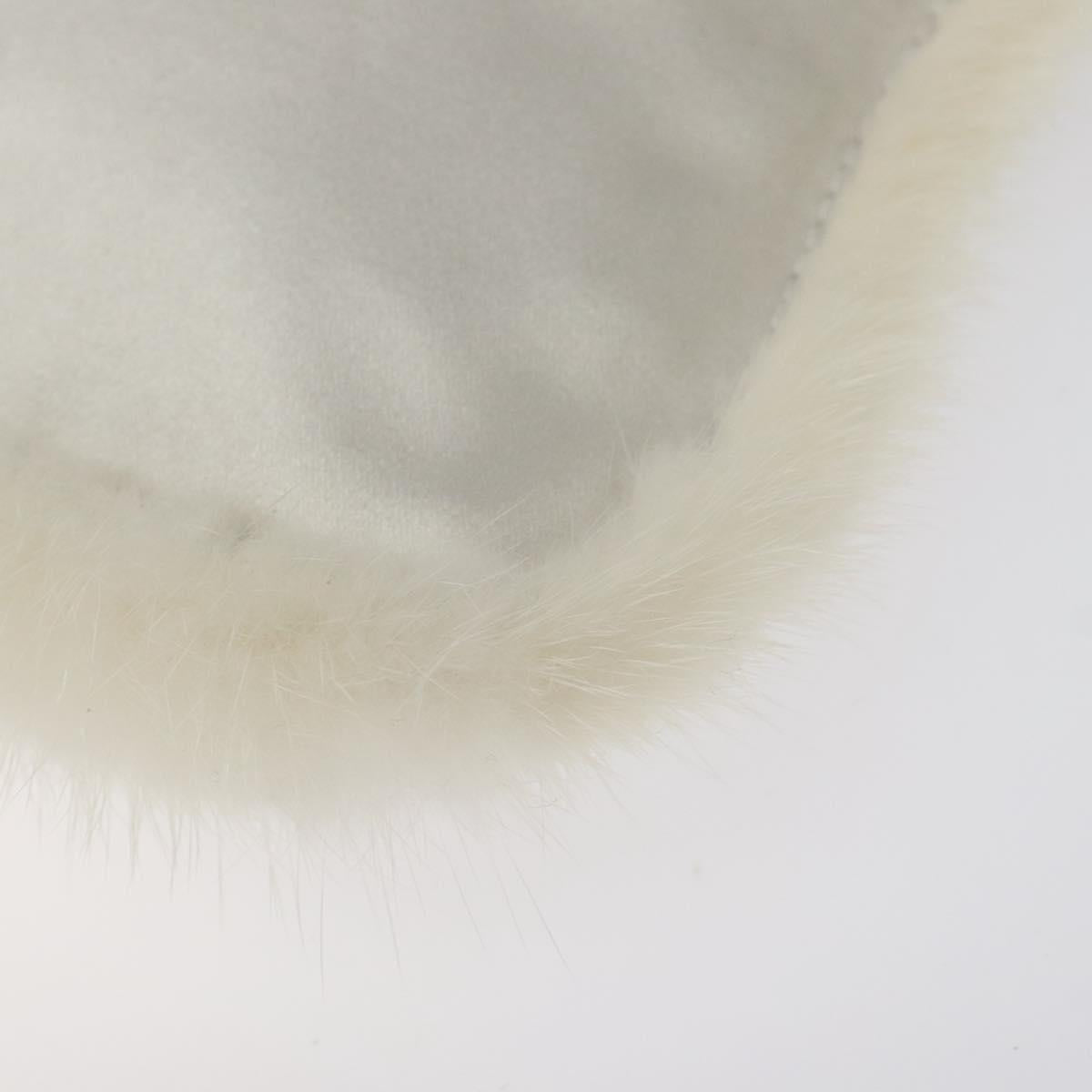 PRADA Hand Bag Satin Silver Auth bs27460