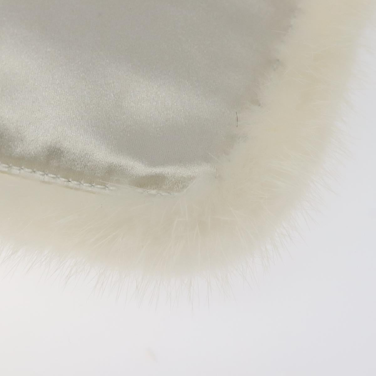 PRADA Hand Bag Satin Silver Auth bs27460