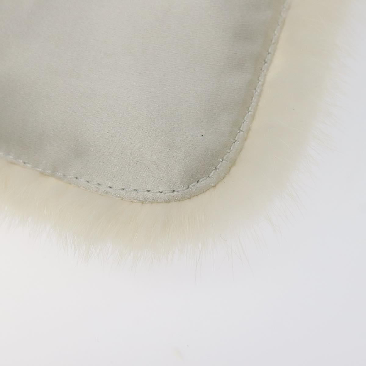 PRADA Hand Bag Satin Silver Auth bs27460