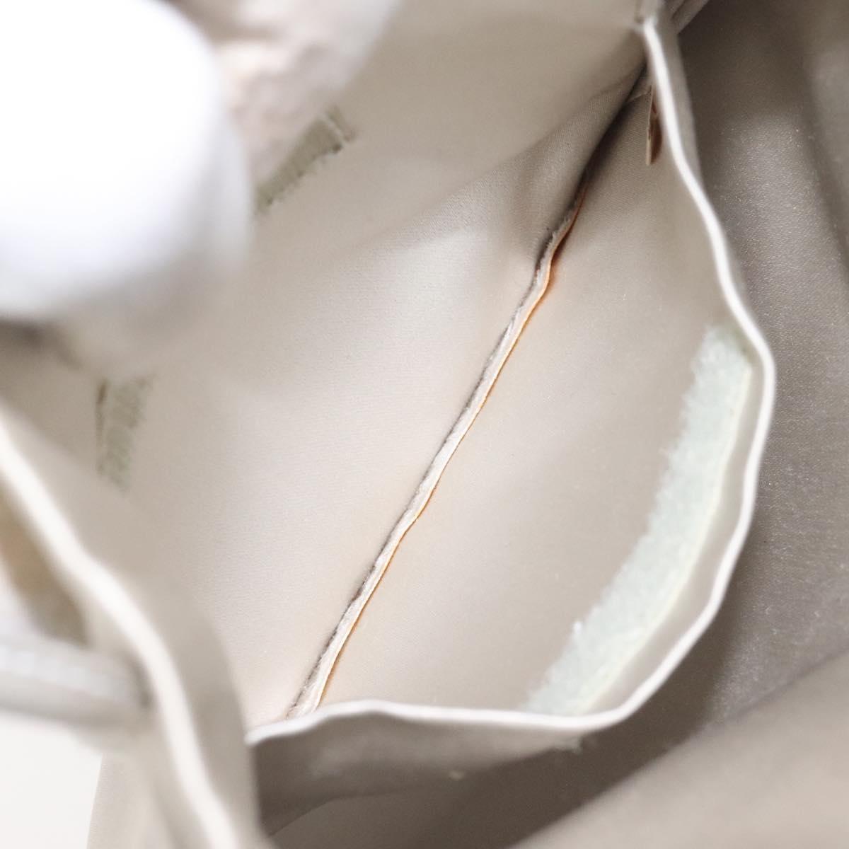 PRADA Hand Bag Satin Silver Auth bs27460