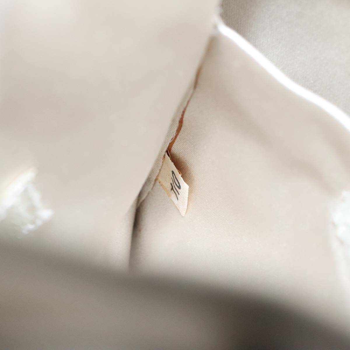 PRADA Hand Bag Satin Silver Auth bs27460