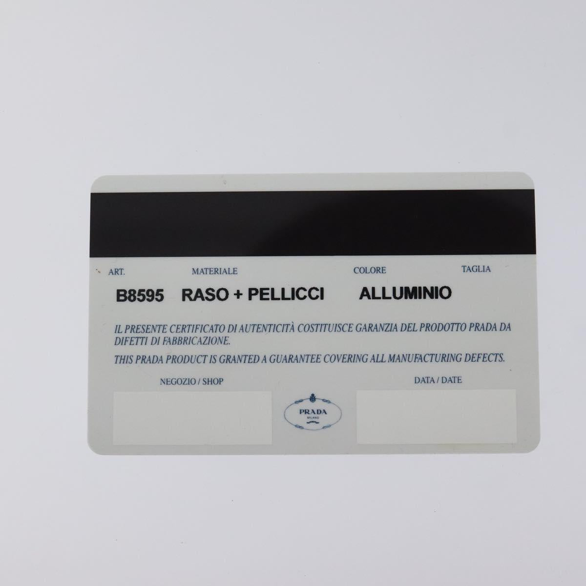 PRADA Hand Bag Satin Silver Auth bs27460