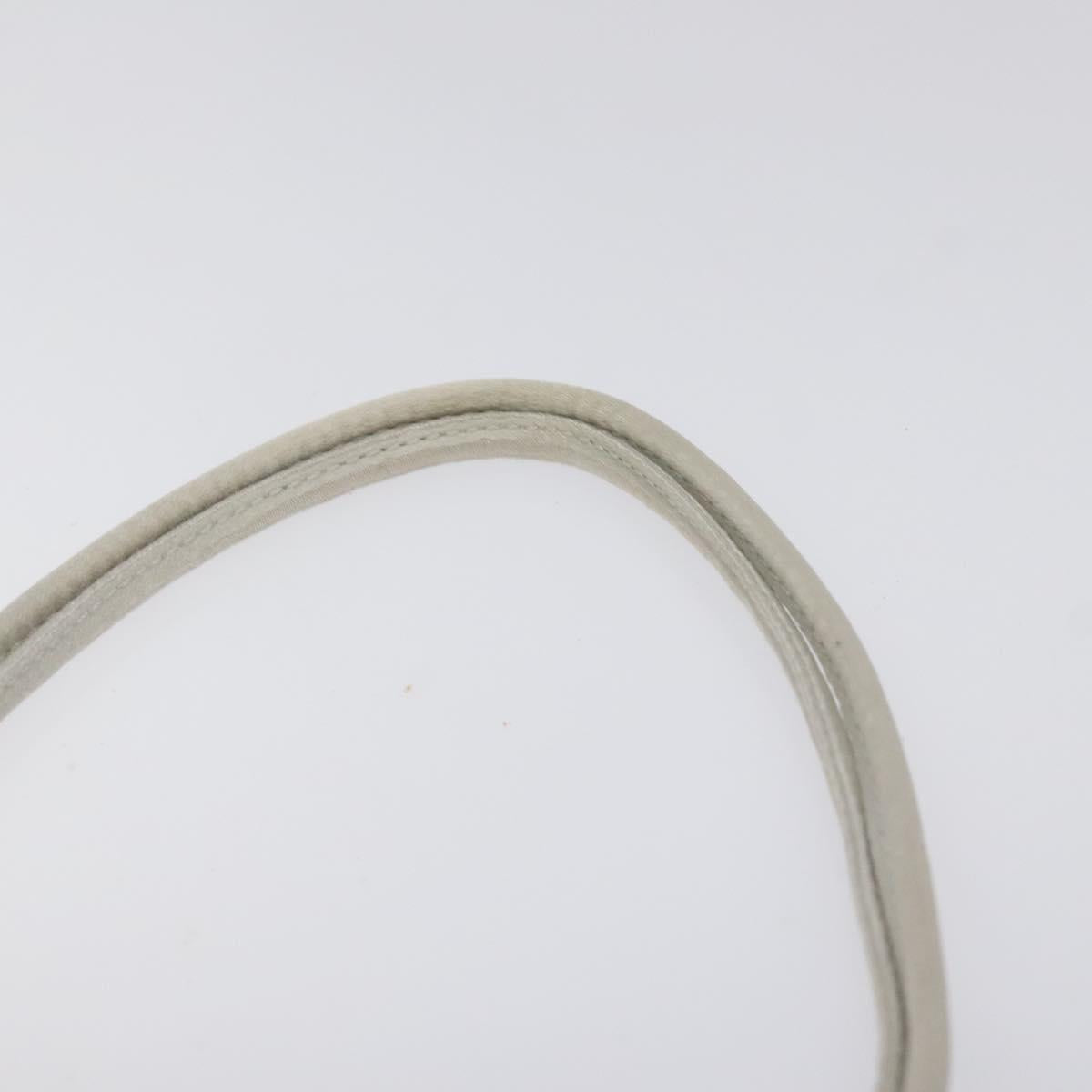 PRADA Hand Bag Satin Silver Auth bs27460