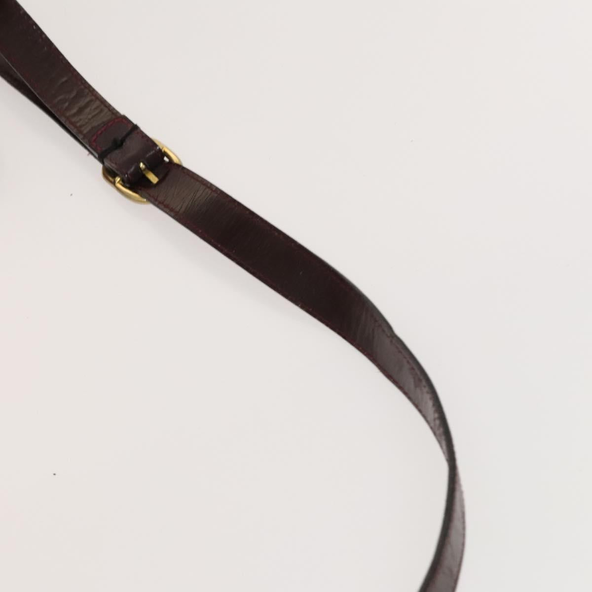 BALLY Shoulder Bag Canvas Leather 3Set Bordeaux Black white Auth bs27462